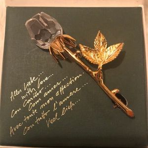 Swarovski Crystal Rose Brooch / Pin
